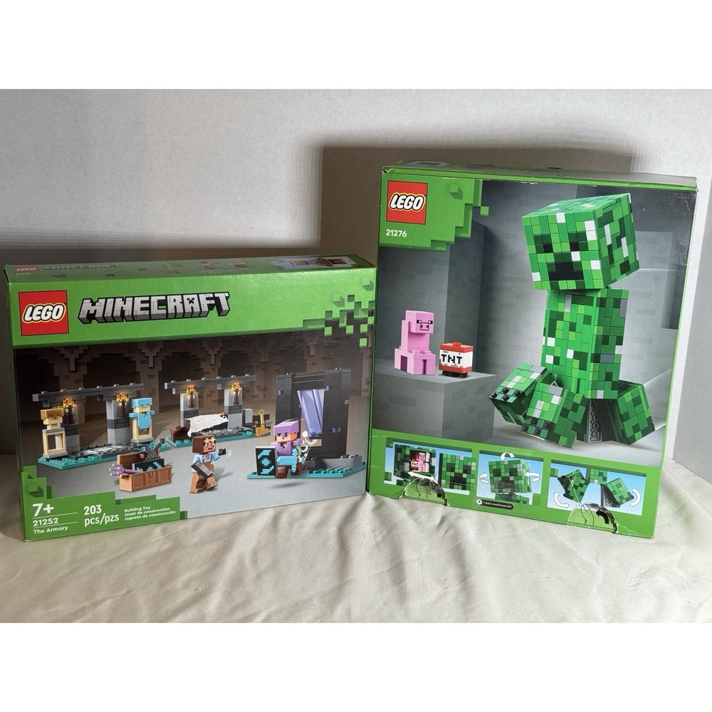 LEGO Minecraft‎ The Creeper 21276 & The Armory 21252 Set Lot Sealed NIB